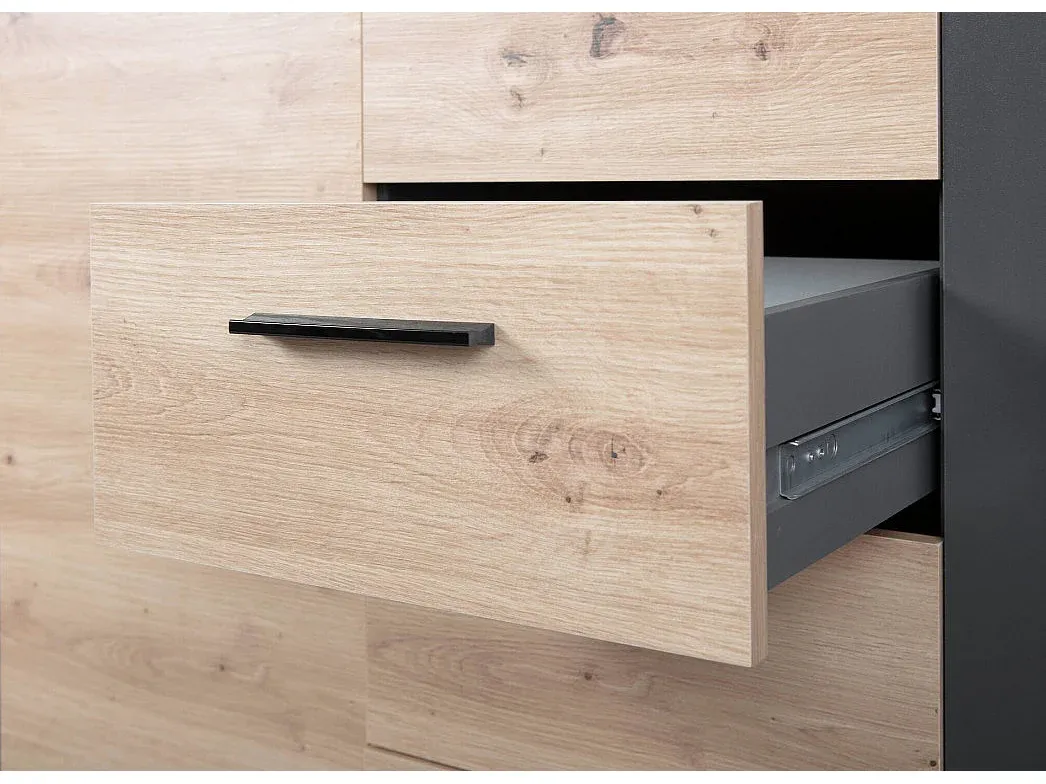 Moderne Kommode mit Schubladen und Tür in Anthrazit