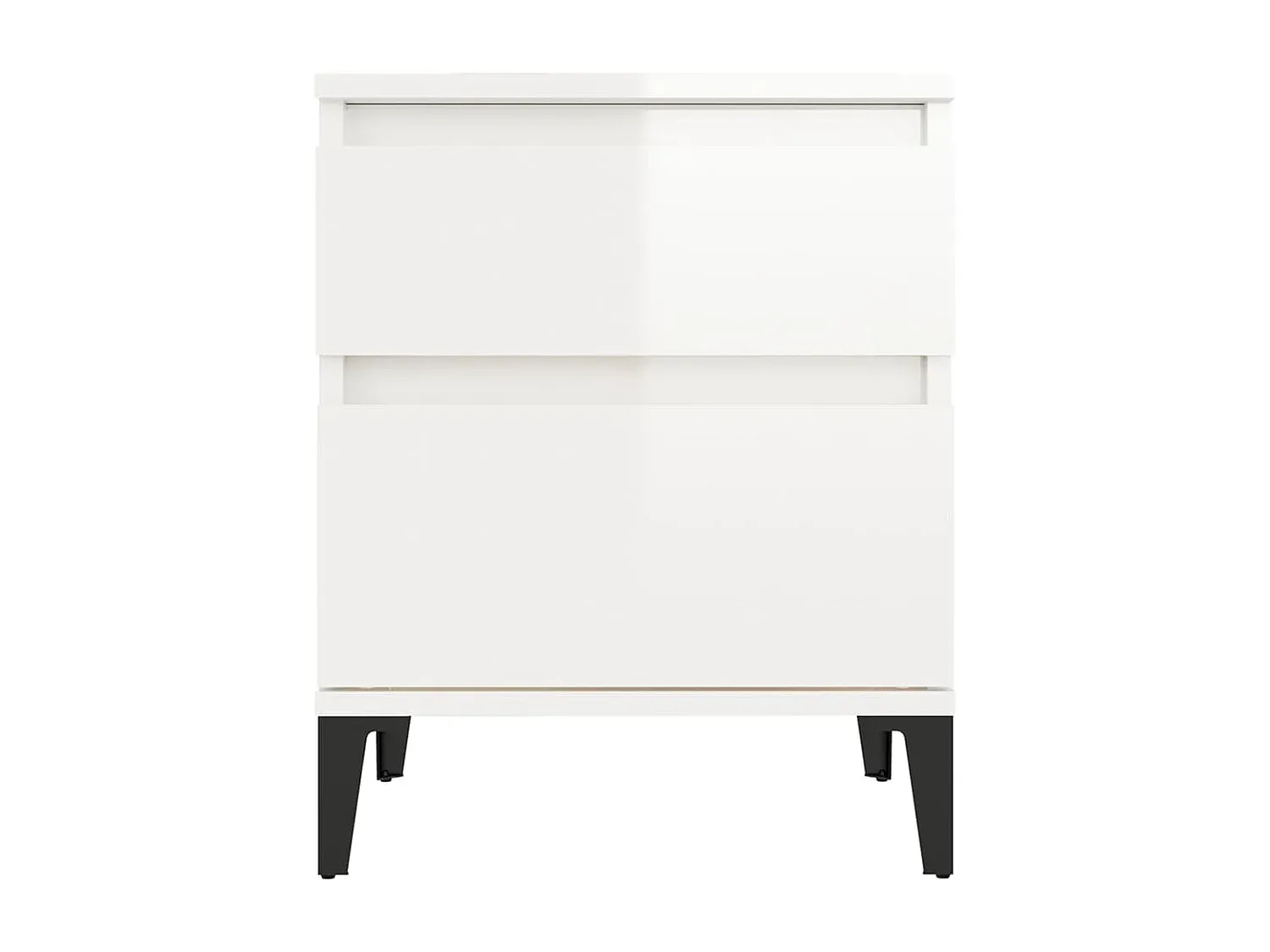 Nachttisch Hochglanz Weiß mit Schubladen 40x35x50 cm