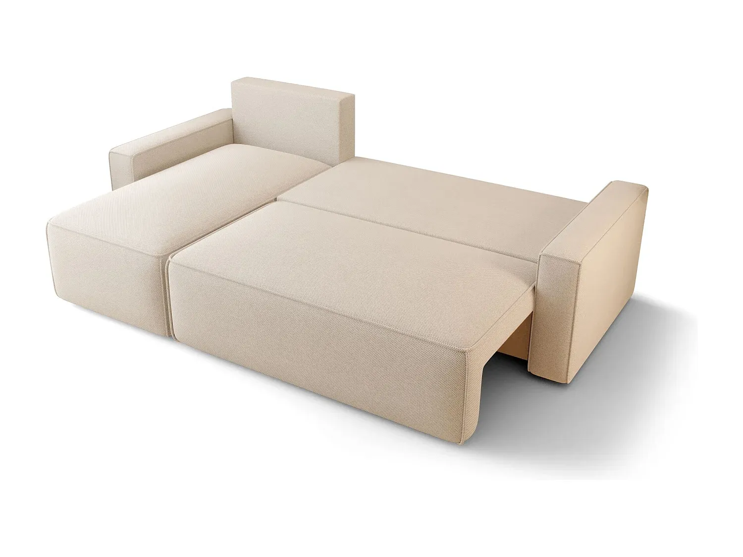 Ecksofa mit Schlaffunktion und Stauraum, L-Form, Braun