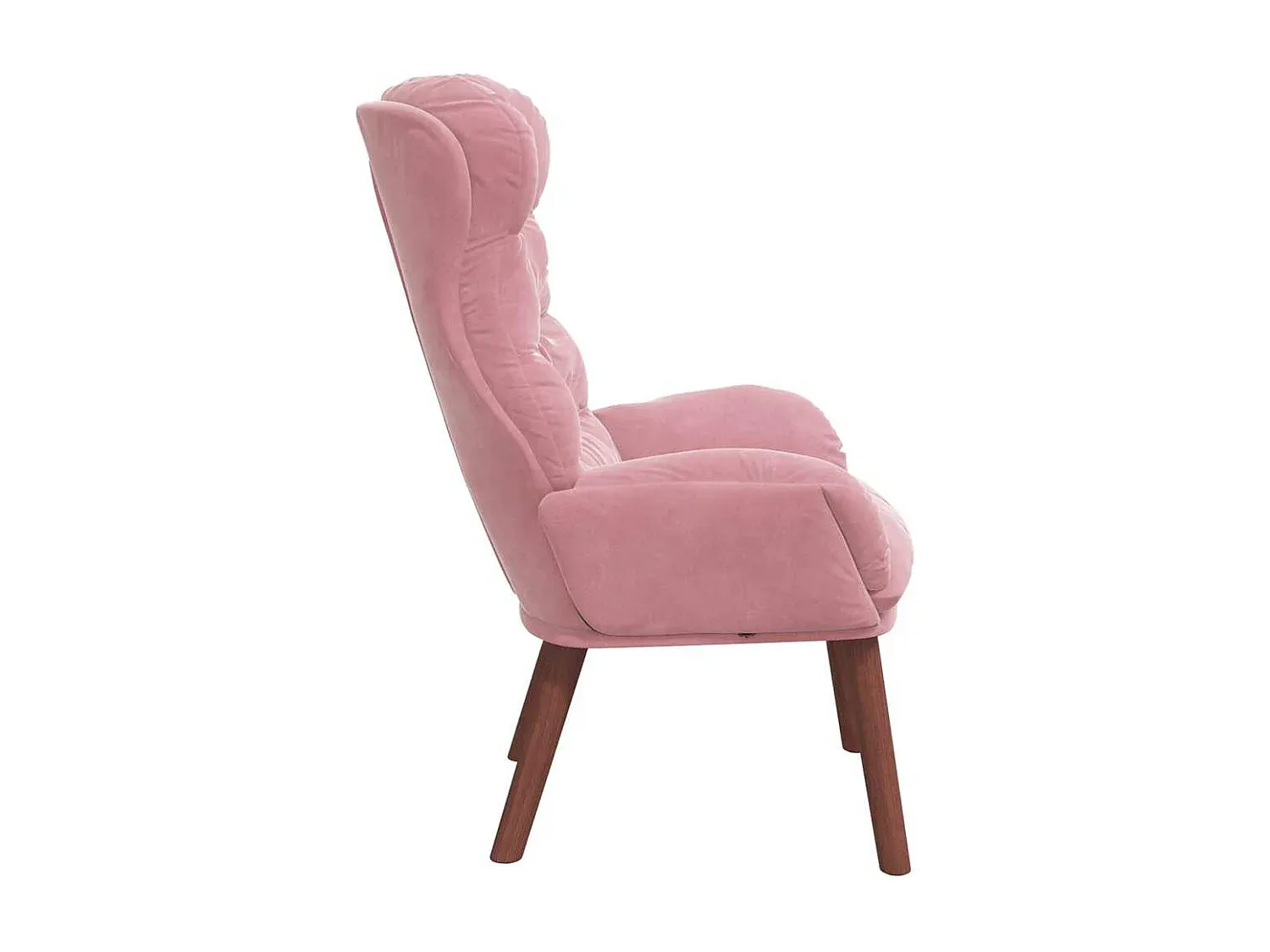 Bequemer Loungesessel aus Samt in Rosa, 69x74x93 cm