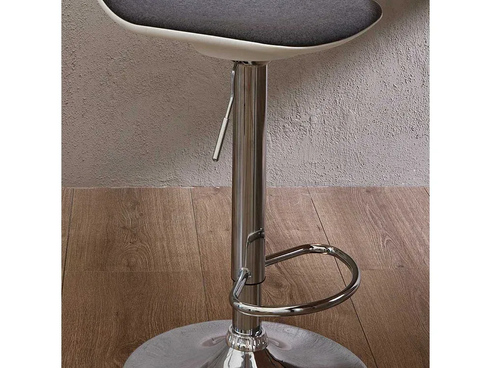 Moderner Barhocker aus Webstoff in Dunkelgrau, 2er-Set