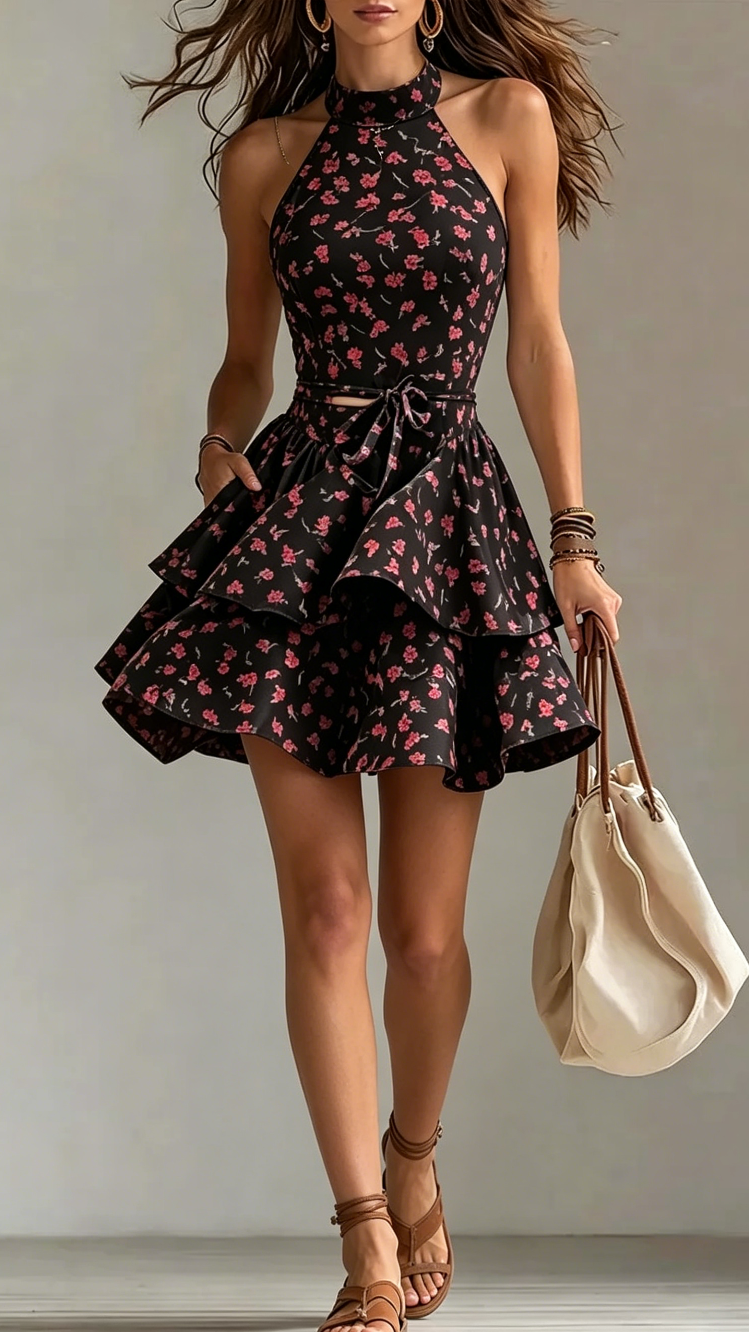 🔥 Viral Floral Halter Dress / 2-Piece Set – The Dress Everyone’s Obsessed With!