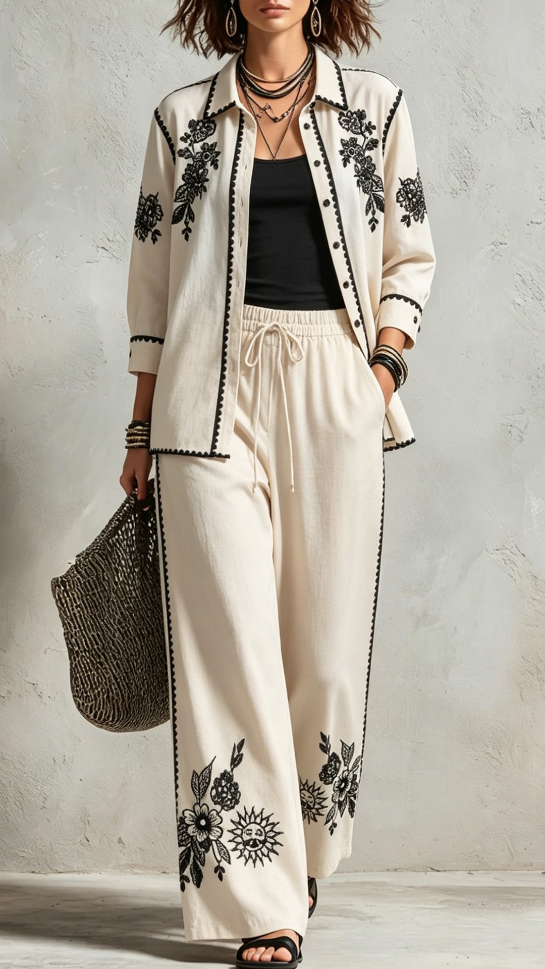 Women's Cotton-Blend Printed Co-Ord Set