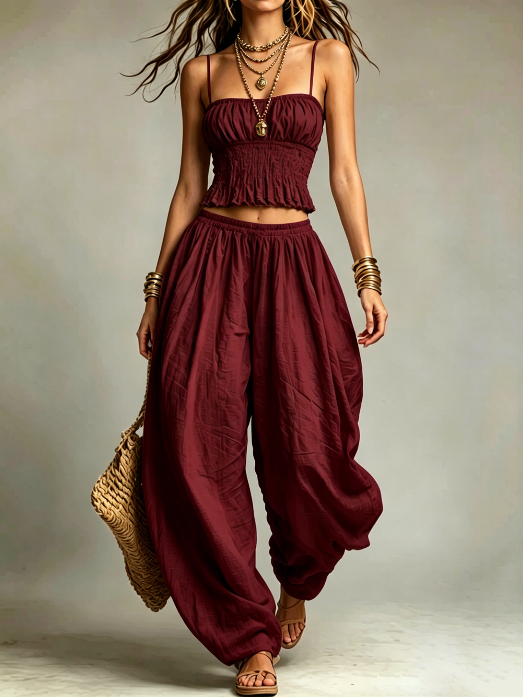 Boho Smocked Two-Piece Set
