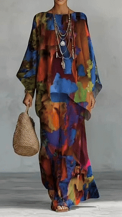Artistic Abstract Graffiti Cotton-Linen Two-Piece Set