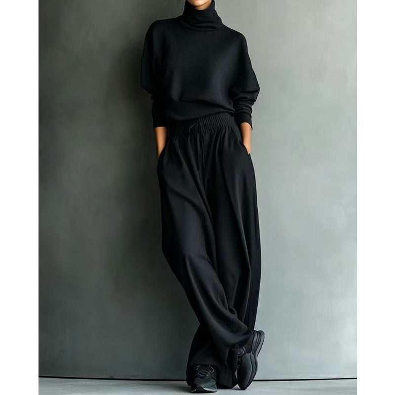  Soft-Touch Turtleneck Two-Piece Set
