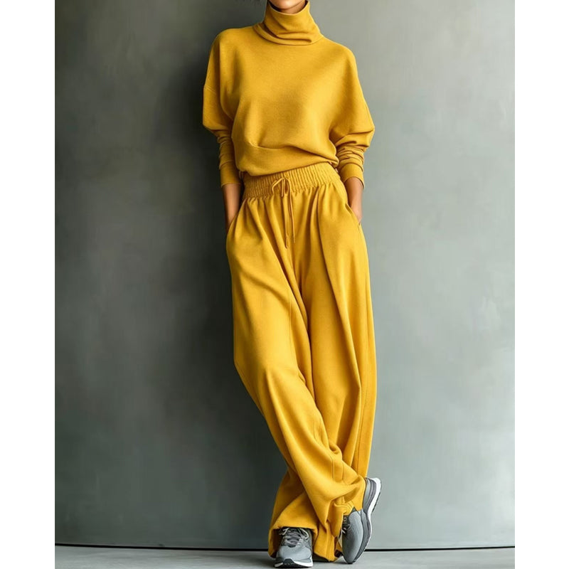  Soft-Touch Turtleneck Two-Piece Set