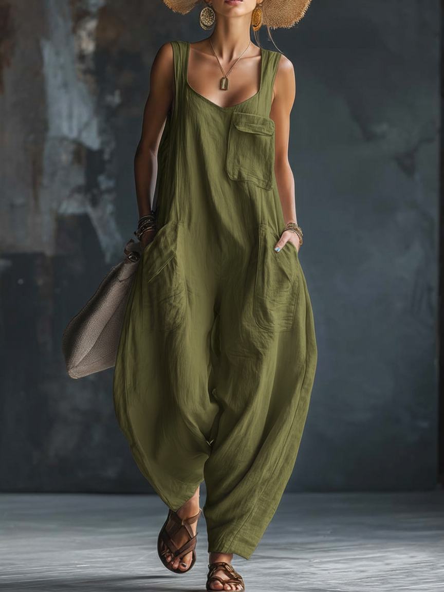 Cozy Loose-fitting Wide-leg Jumpsuit