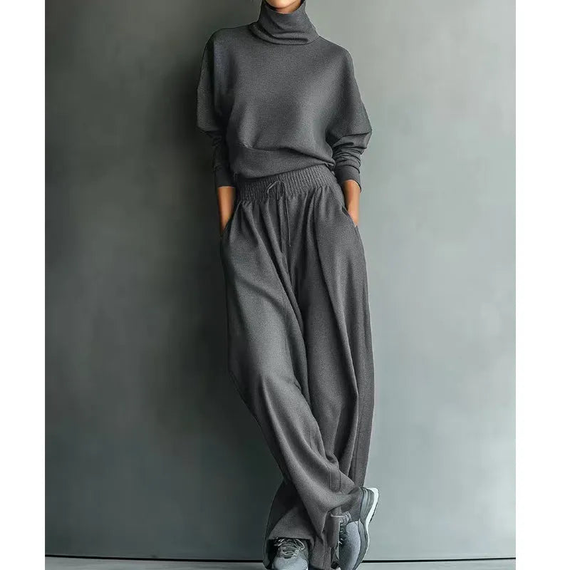  Soft-Touch Turtleneck Two-Piece Set