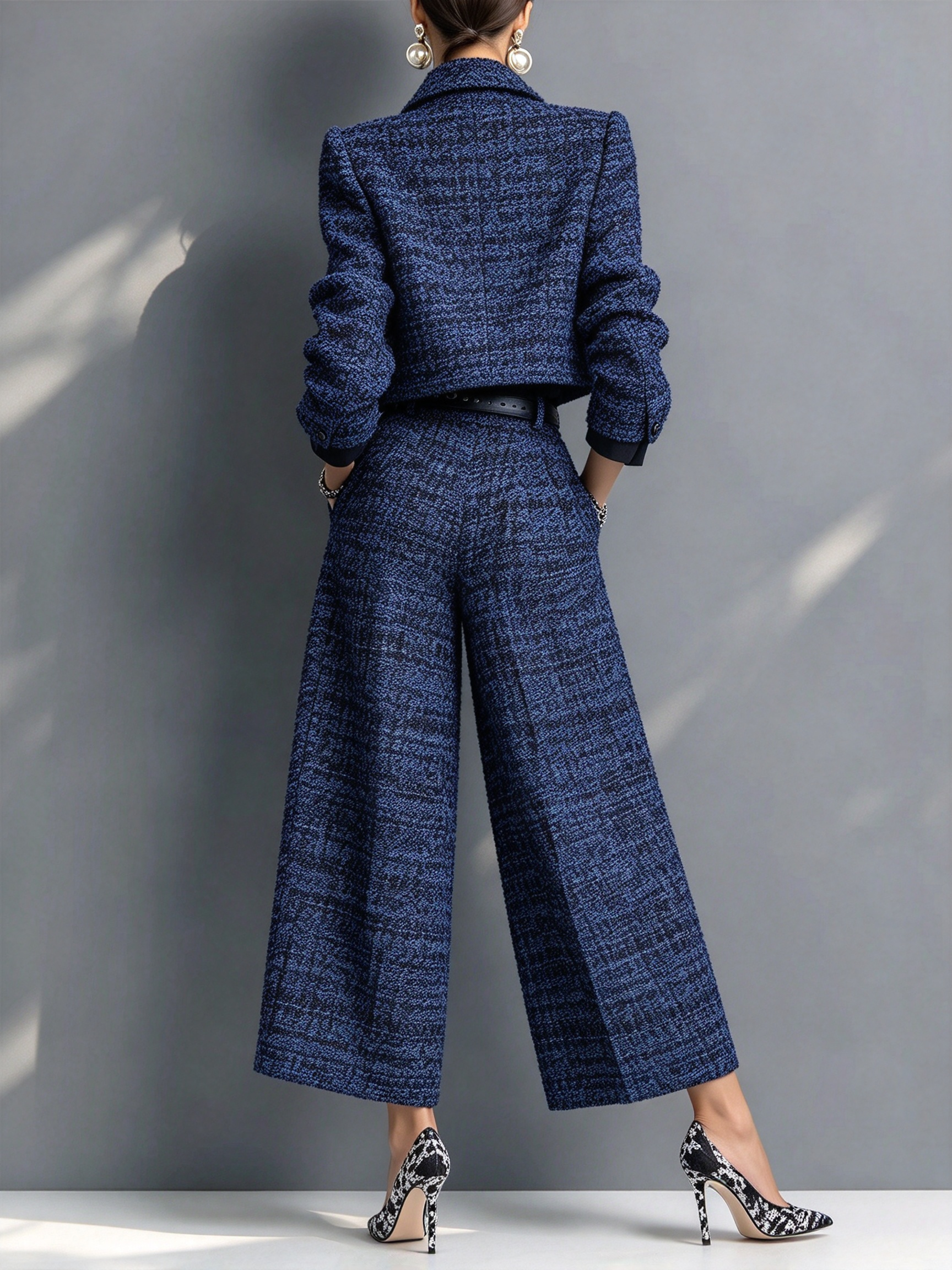 🔥Tweed Jacket Wide Leg Pants Set