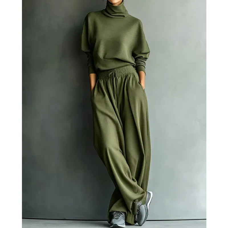  Soft-Touch Turtleneck Two-Piece Set