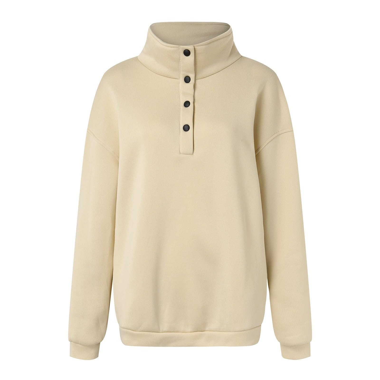 Women’s High Neck Quarter Zip Lounge Set Relaxed Sweatshirt & Jogger Pants 2 Piece Outfit