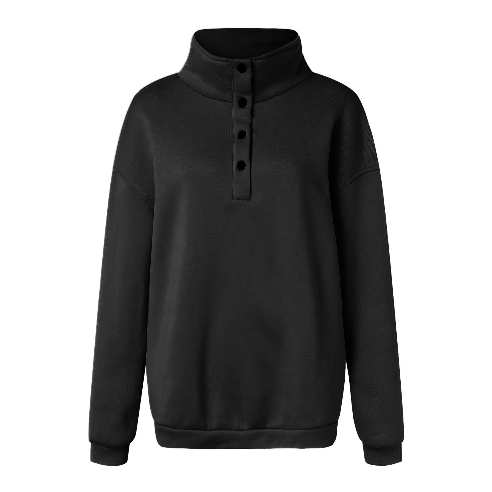 Women’s High Neck Quarter Zip Lounge Set Relaxed Sweatshirt & Jogger Pants 2 Piece Outfit