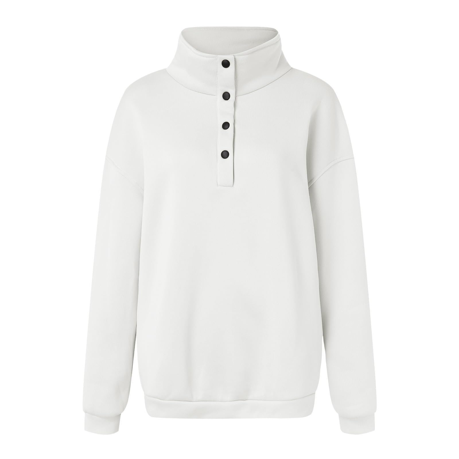 Women’s High Neck Quarter Zip Lounge Set Relaxed Sweatshirt & Jogger Pants 2 Piece Outfit