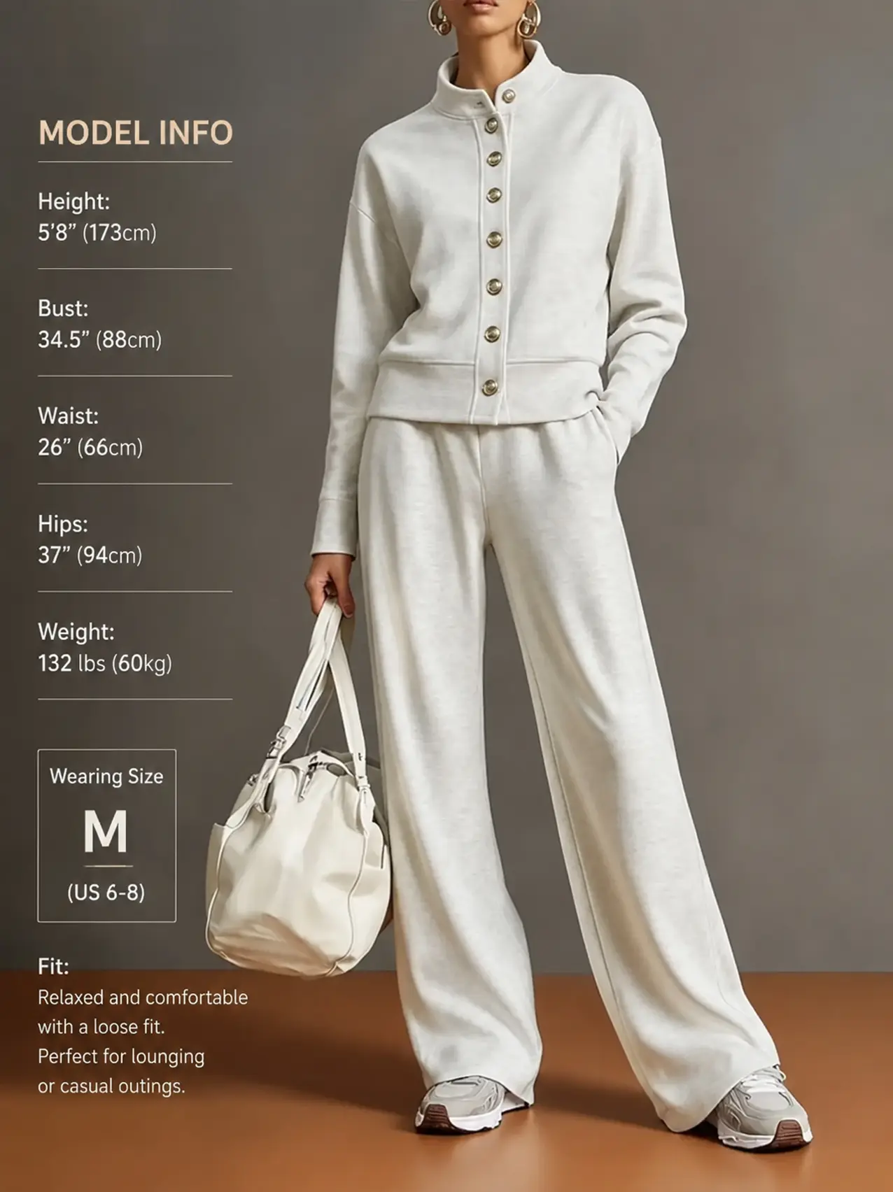 ⭐ The Everyday Comfort Lounge Set™ | Stand Collar Jacket & Wide Leg Pants Two Piece Outfit
