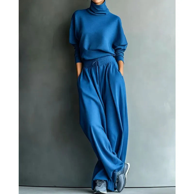  Soft-Touch Turtleneck Two-Piece Set