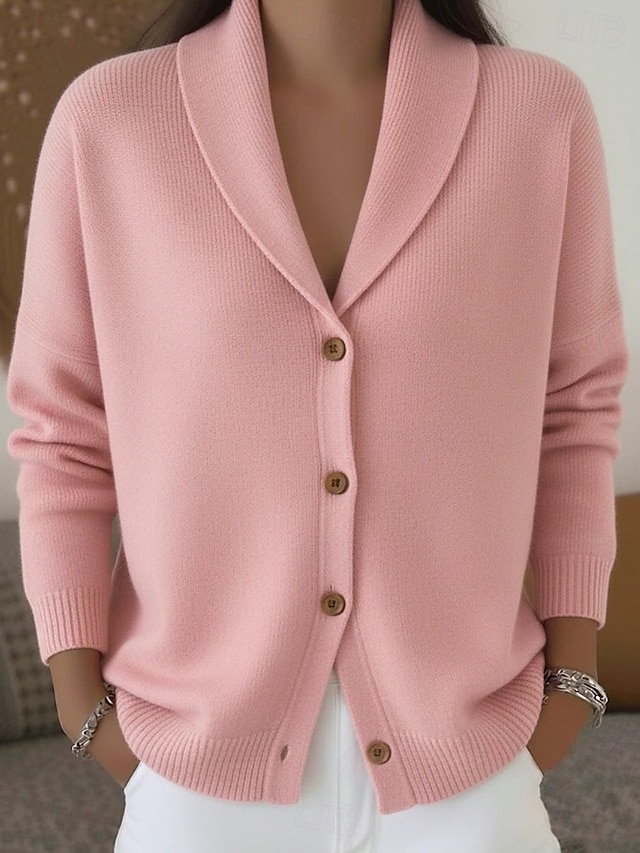 Women's Sweater Cardigan Sweater Cardigan Elegant Vintage Daily V Neck Buttons Long Sleeve Long Tops