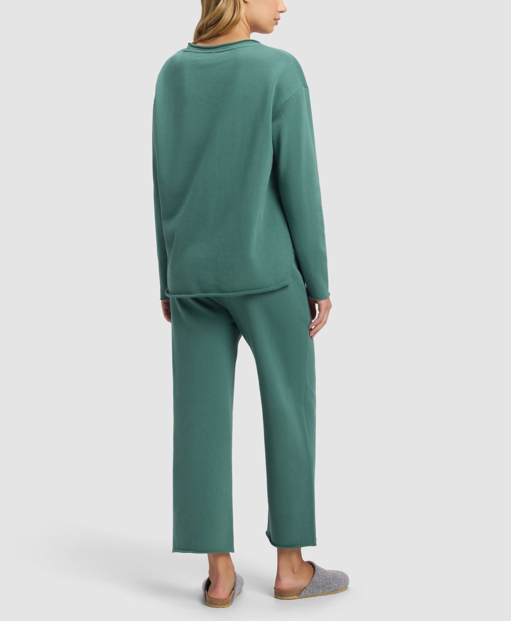Women’s Casual Knit 2 Piece Set Relaxed Long Sleeve Top & Straight Leg Pants Lounge Outfit