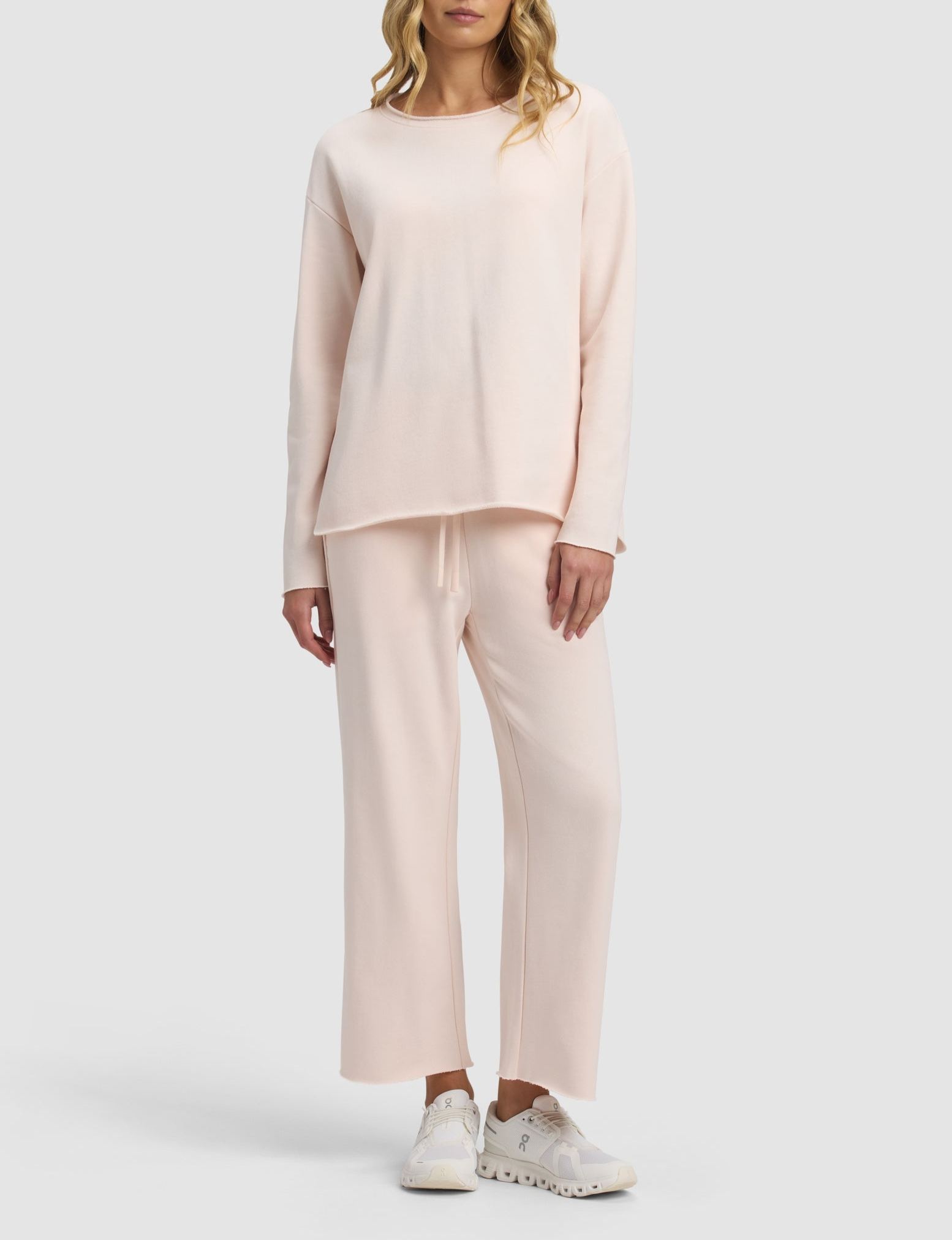 Women’s Casual Knit 2 Piece Set Relaxed Long Sleeve Top & Straight Leg Pants Lounge Outfit