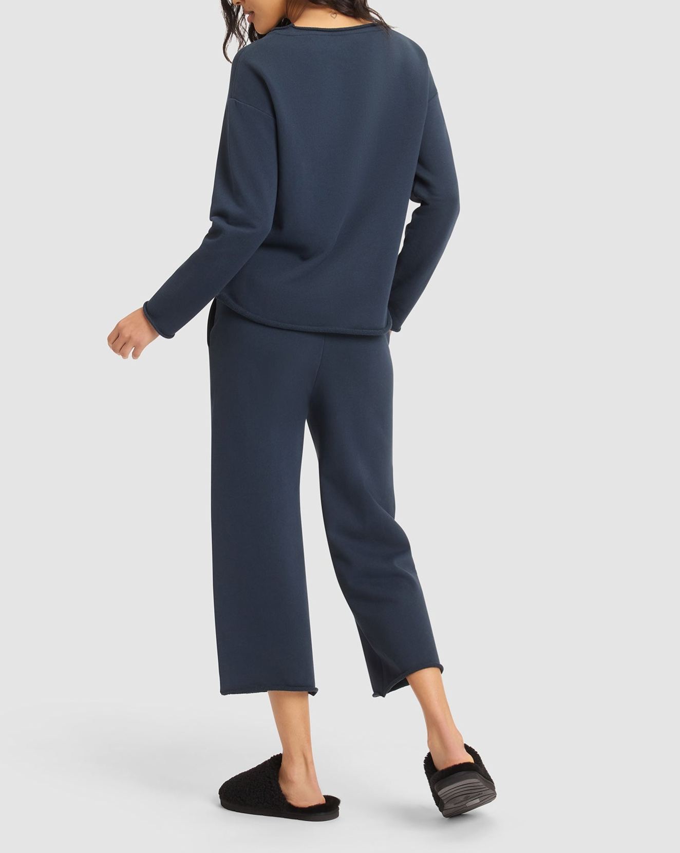 Women’s Casual Knit 2 Piece Set Relaxed Long Sleeve Top & Straight Leg Pants Lounge Outfit