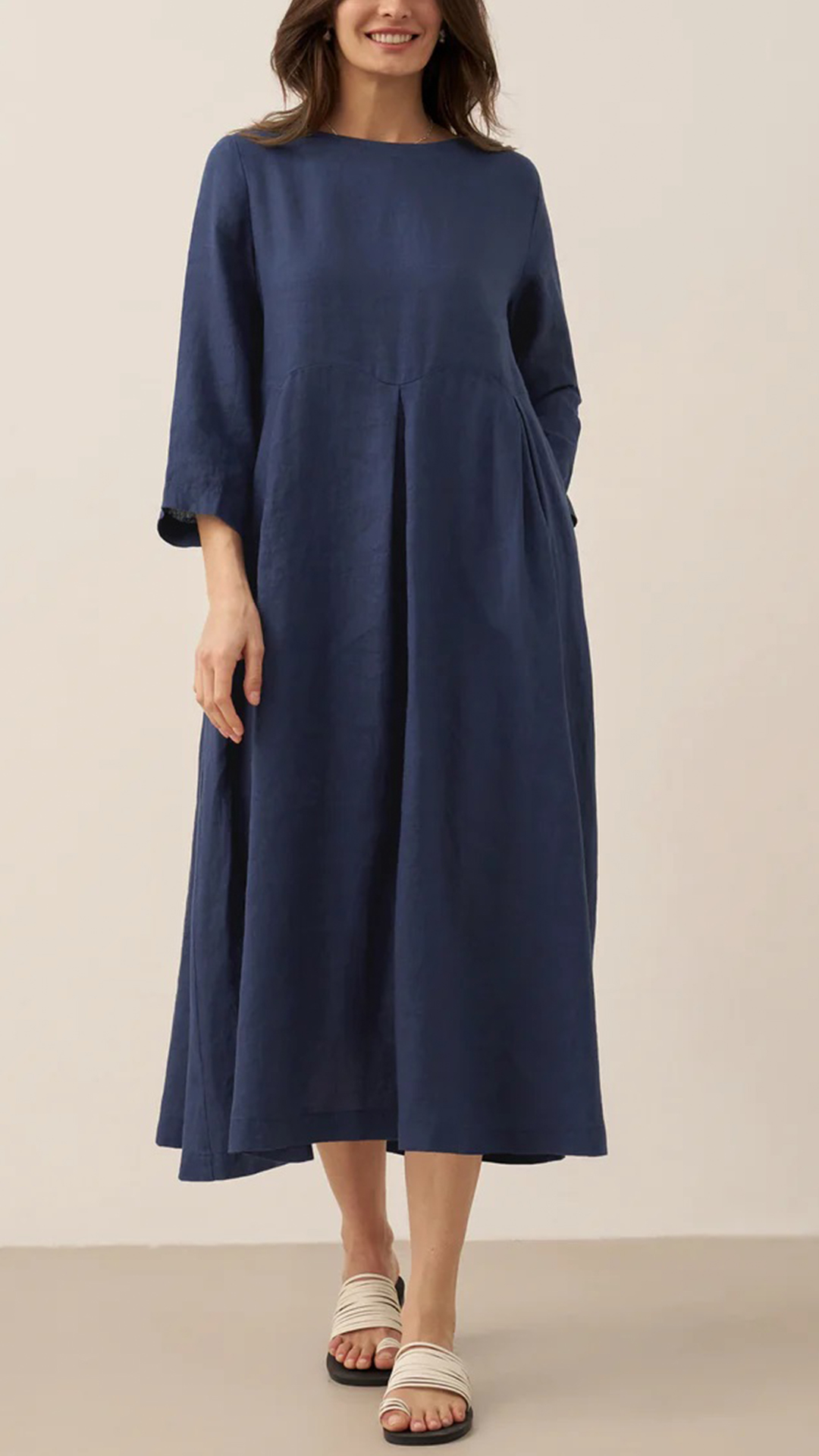 [Copy]Loose-fitting Batwing Sleeve Cotton Linen  Dress