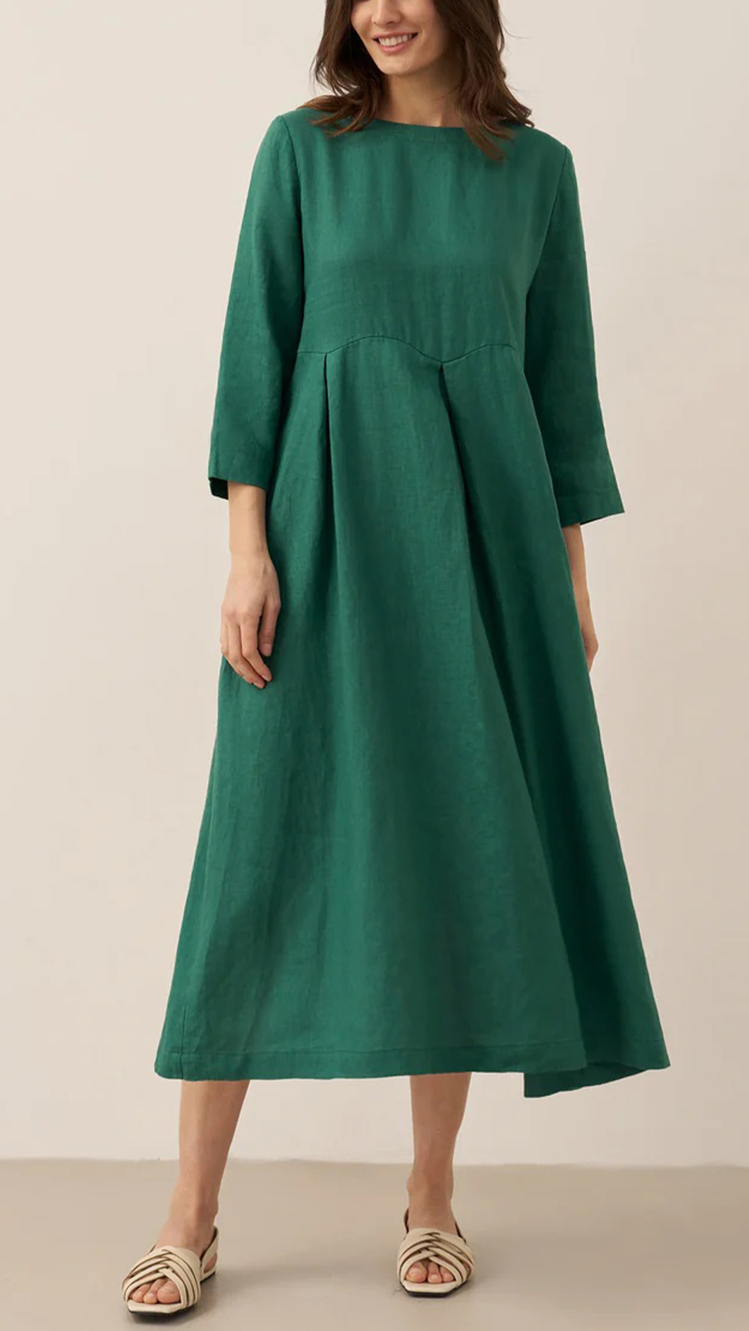 [Copy]Loose-fitting Batwing Sleeve Cotton Linen  Dress