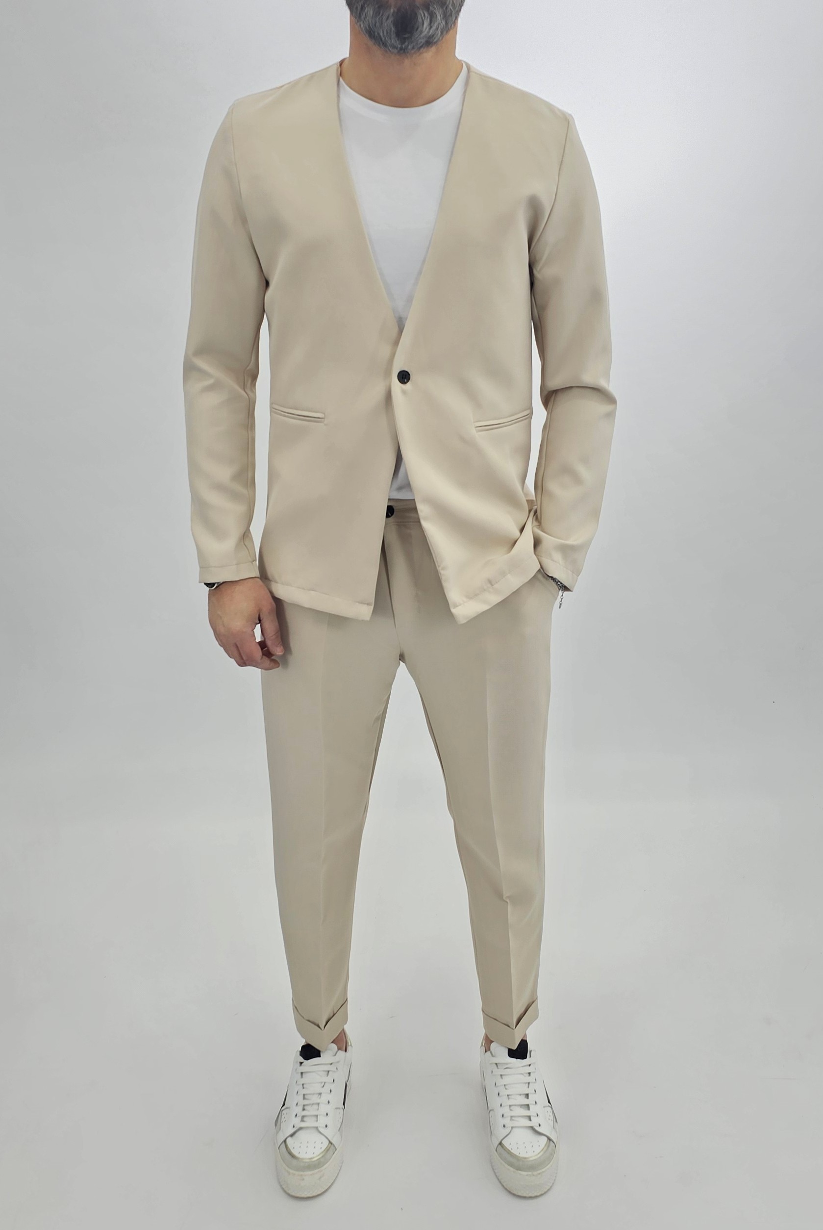 Men’s Minimalist Relaxed Fit Two-Piece Set – Lightweight Tailored Lounge Suit