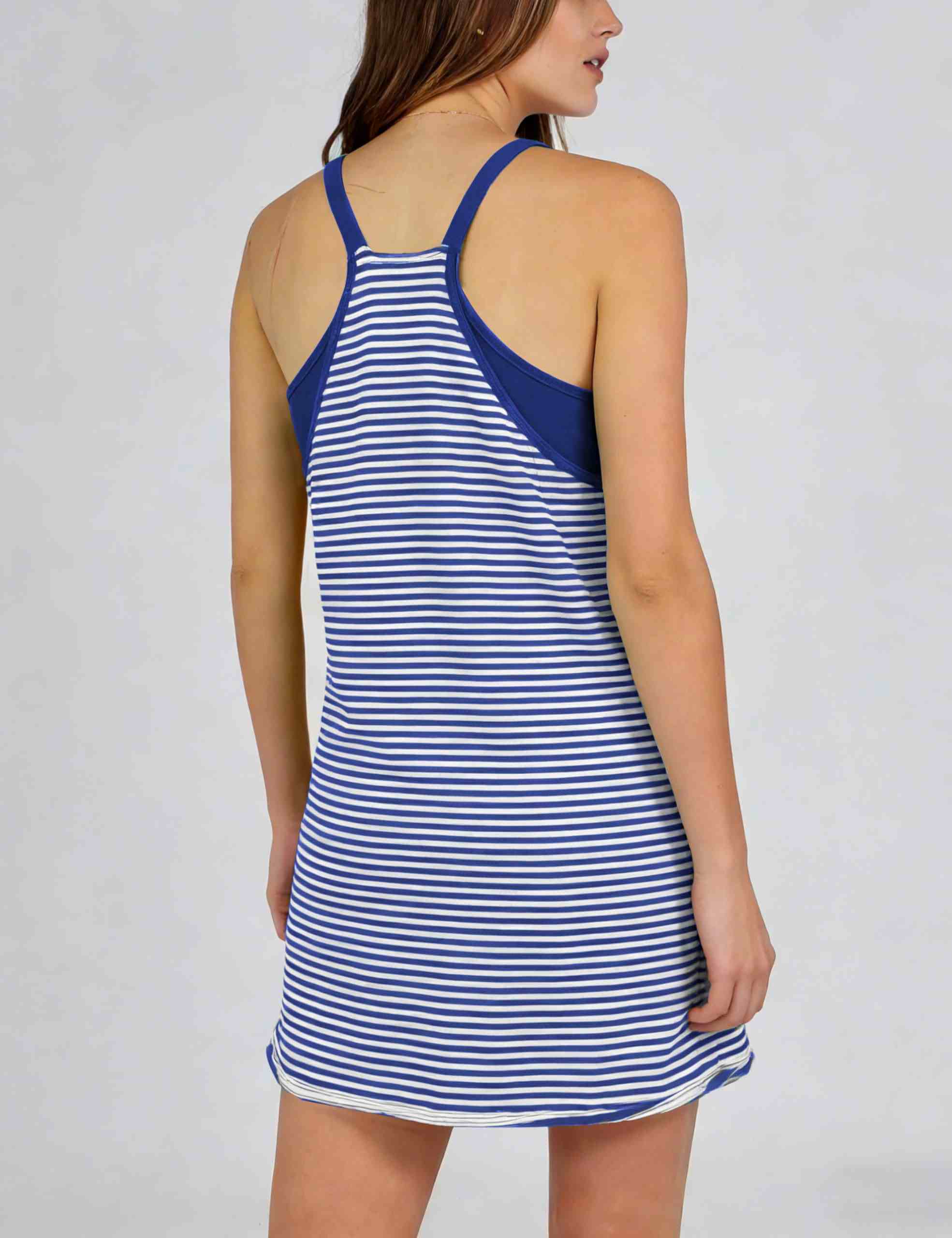 Yeokou Women Striped V Neck Dress Tennis Dress Built In Shorts