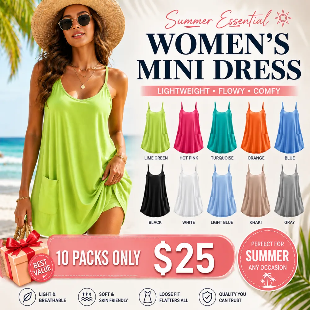 Women's Sleeveless Athletic Dress with Built-In Shorts