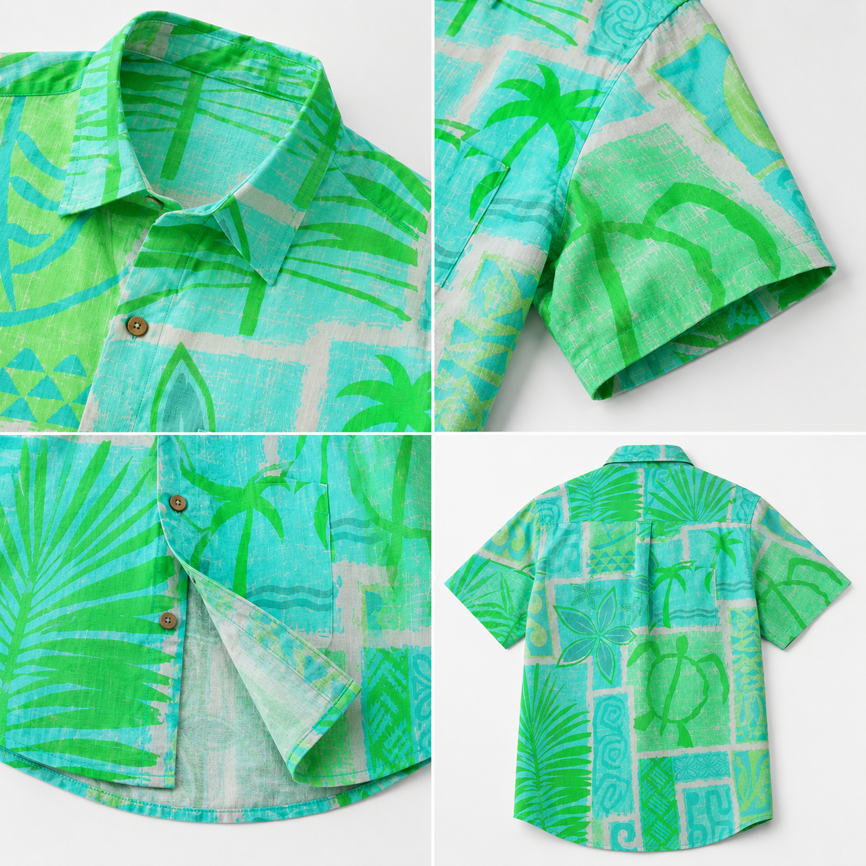 Resort collar and button placket detail