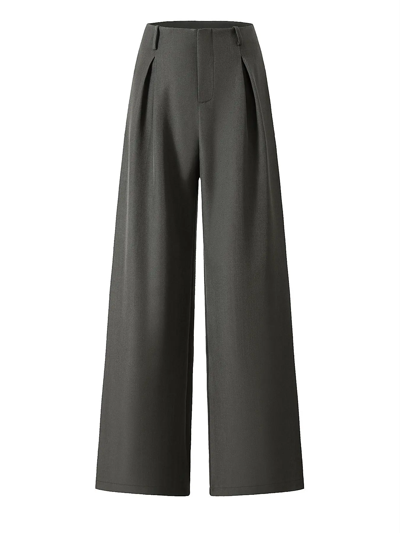 Women’s Pleated Wide Leg Pants with Pockets – Elegant High Waist Office Trousers