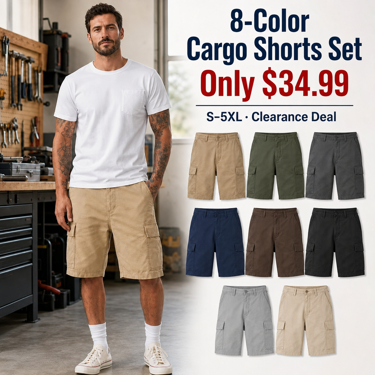 Men’s Relaxed Fit Cargo Shorts