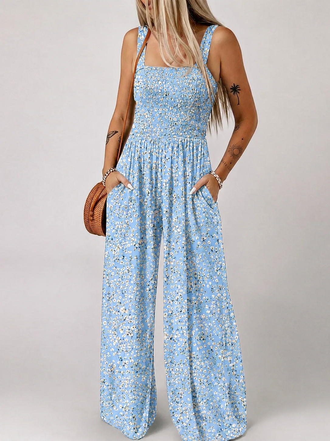 💖LAST DAY SALE 50% OFF💖Women’s Casual Print Sleeveless Overalls Jumpsuits
