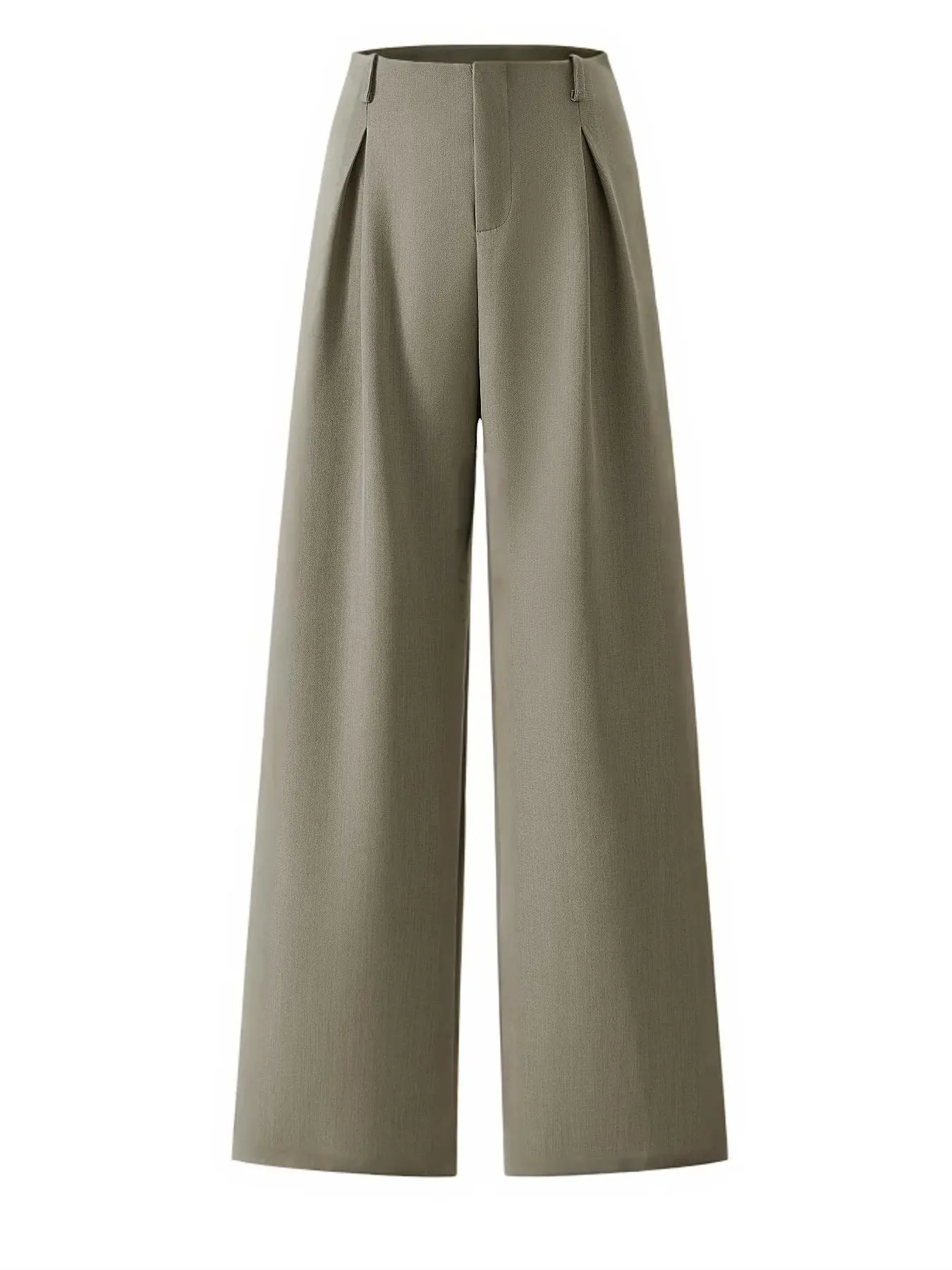 Women’s Pleated Wide Leg Pants with Pockets – Elegant High Waist Office Trousers