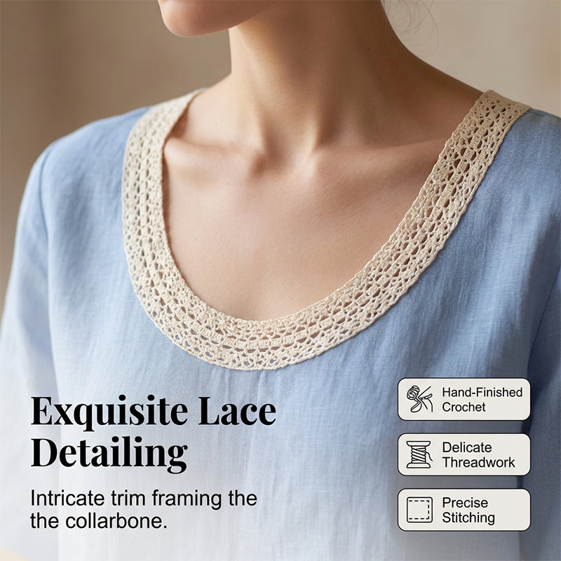 Vintage Lace Summer Blouse lifestyle and detail