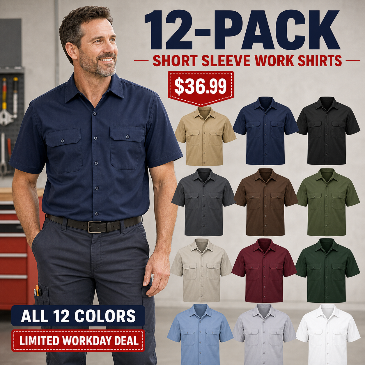Men's Short Sleeve Work Shirts