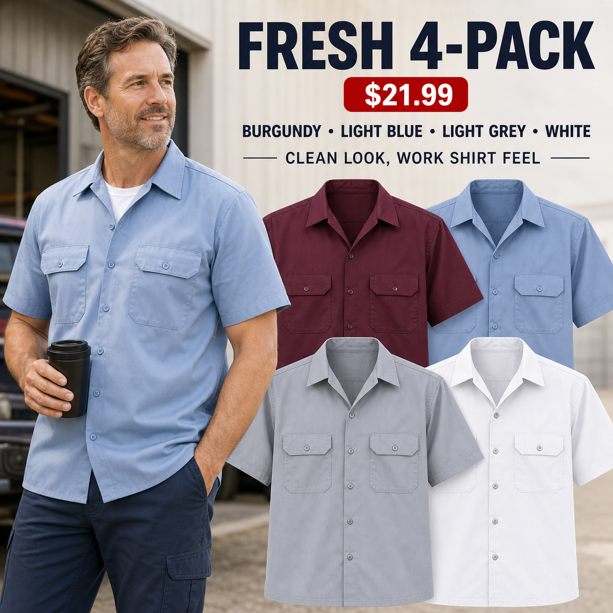 Men's Short Sleeve Work Shirts