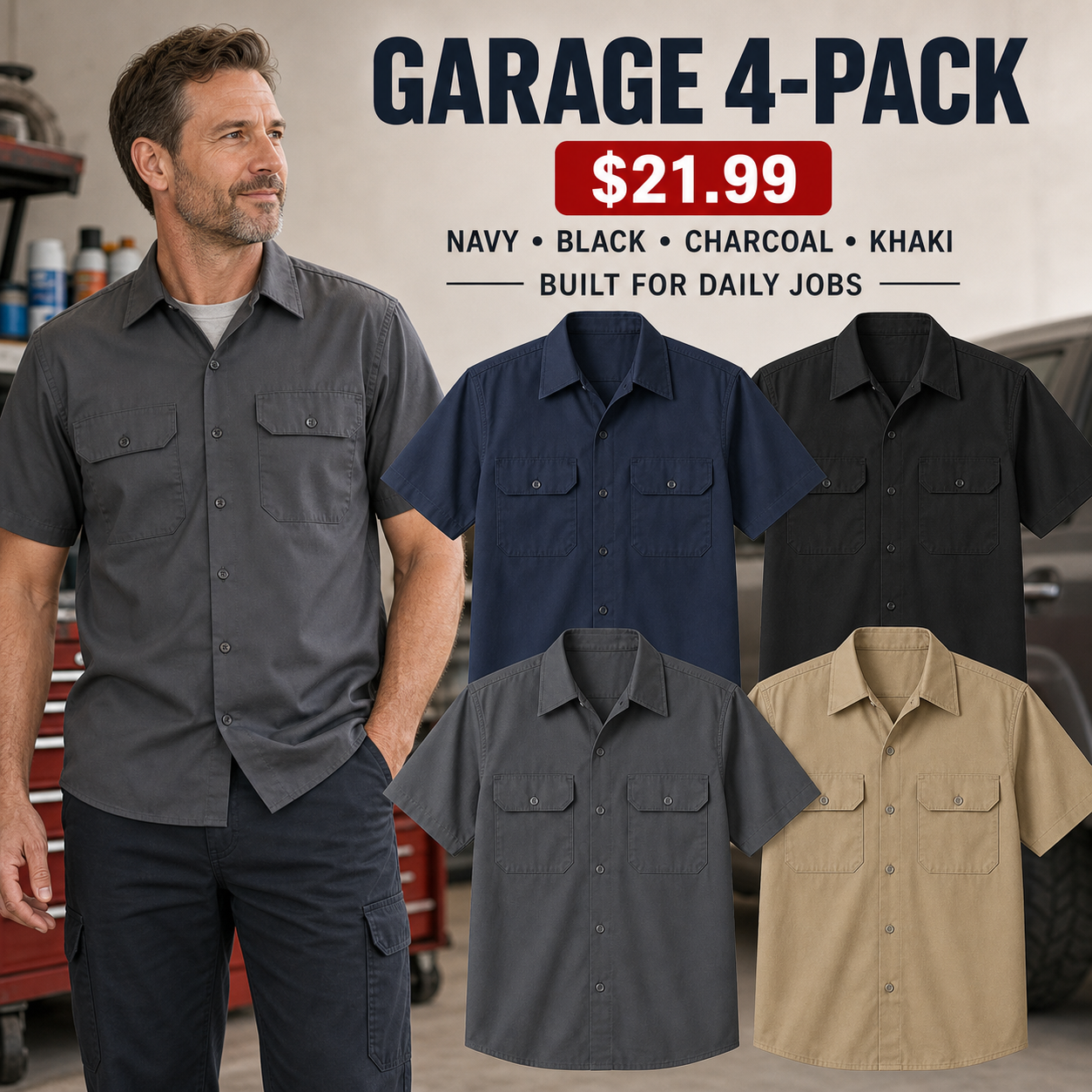 Men's Short Sleeve Work Shirts