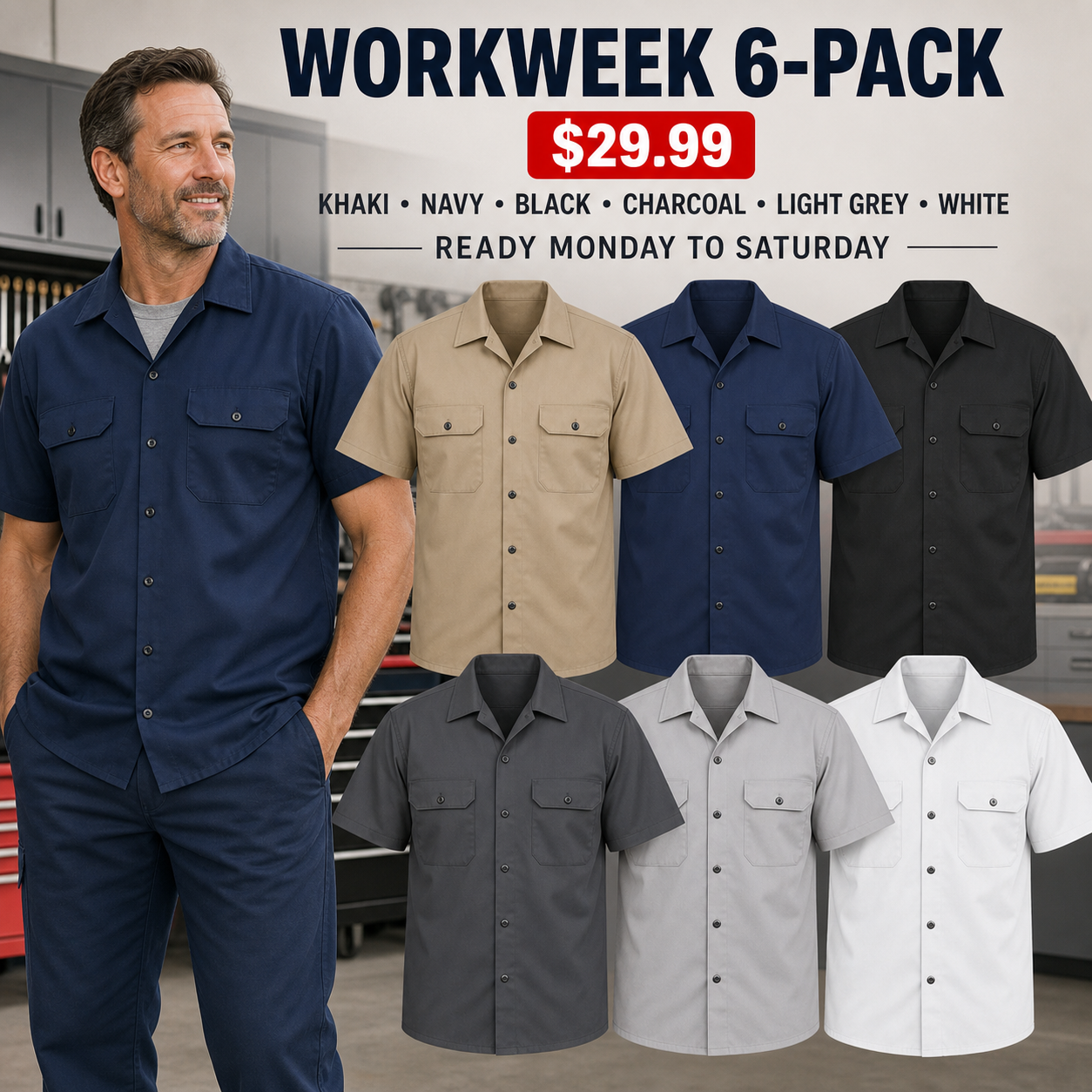 Men's Short Sleeve Work Shirts