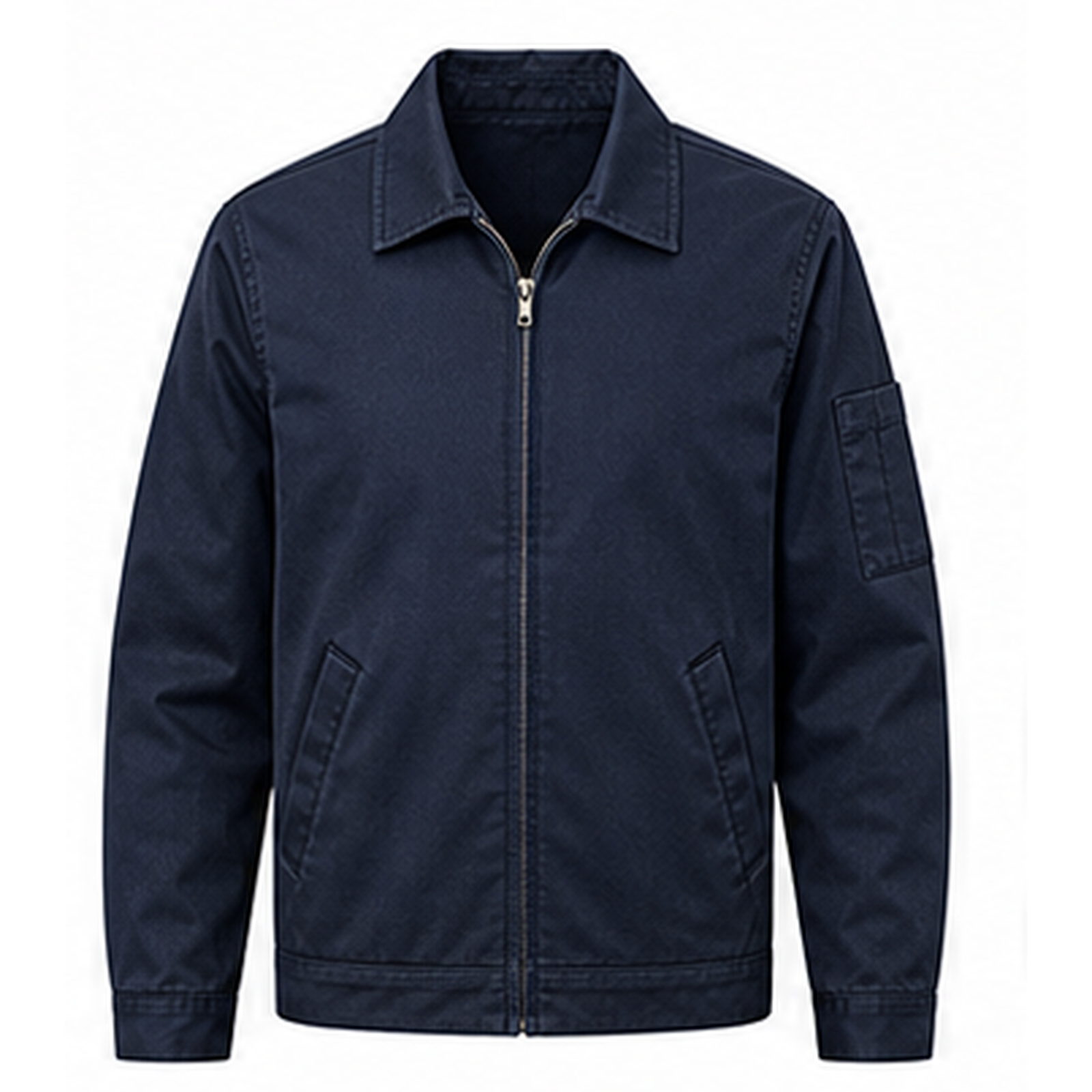 Dark Navy lightweight zip-front work jacket