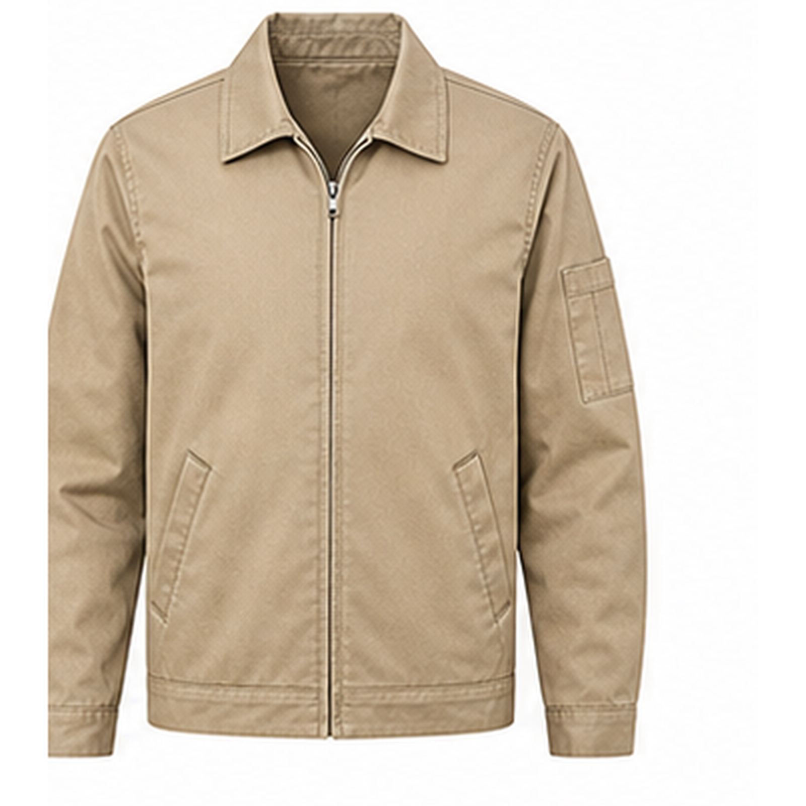 Desert Sand lightweight zip-front work jacket