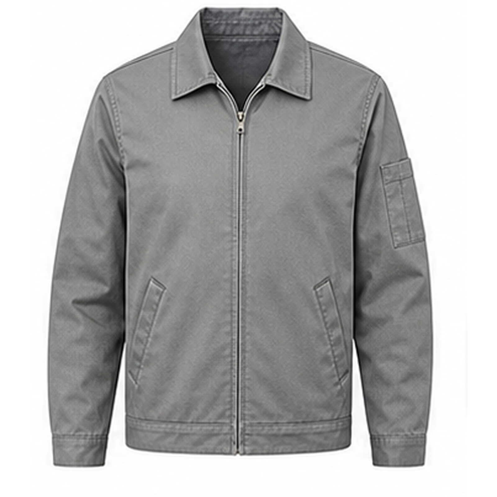 Gravel Grey lightweight zip-front work jacket