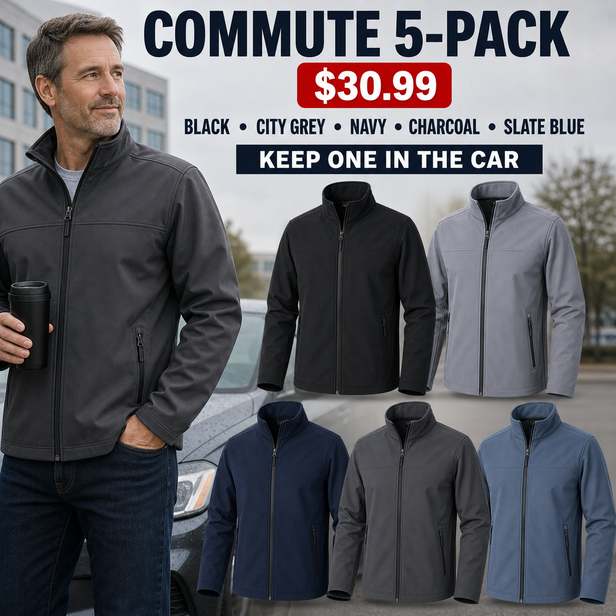 Men's Water-Resistant Windproof Softshell Jackets