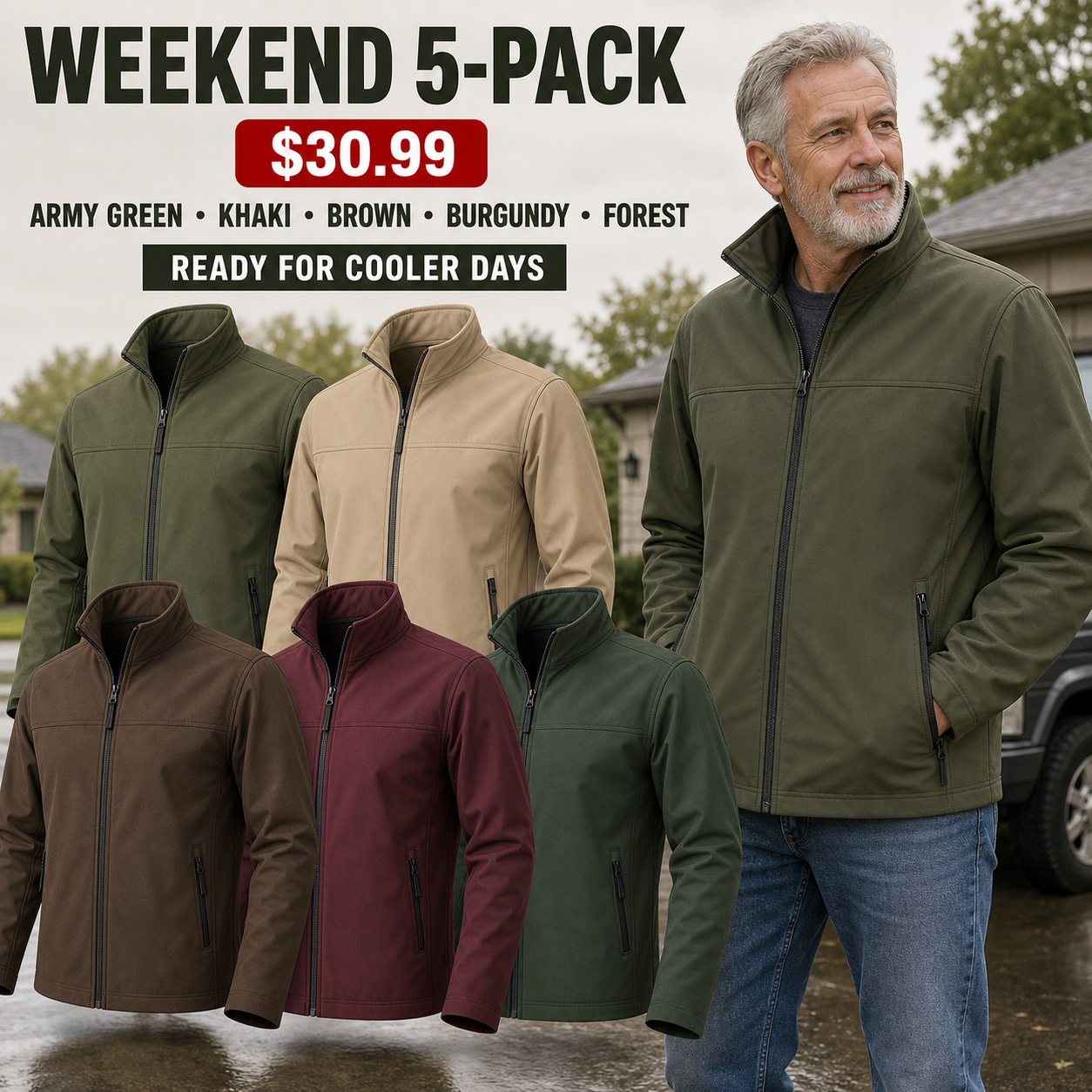 Men's Water-Resistant Windproof Softshell Jackets