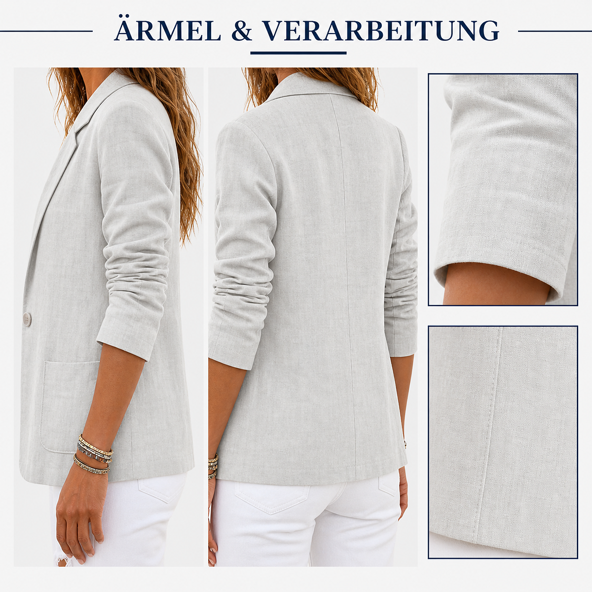 1tu0731004 Detailansicht von Ärmeln Schulterlinie Seitennaht und Saum