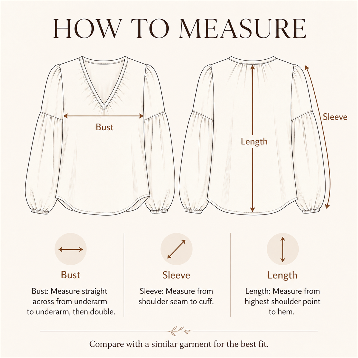 Women's Relaxed V-Neck Balloon-Sleeve Blouse - Soft balloon sleeves