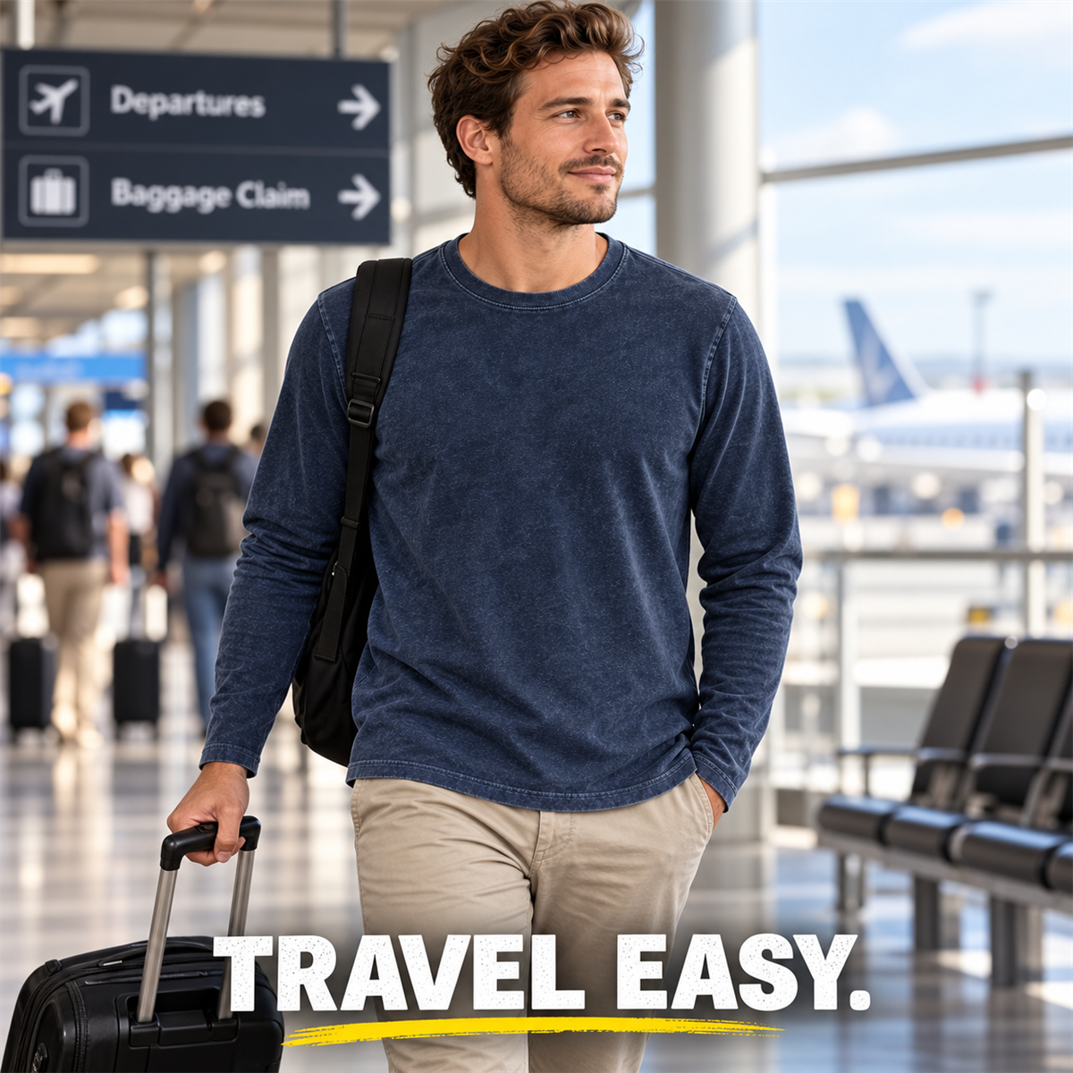 Men's Washed Embossed Crew-Neck T-Shirt - Packed for an easy trip
