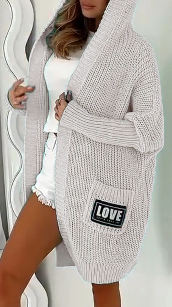 Women's Hooded Knitted Casual Cardigan