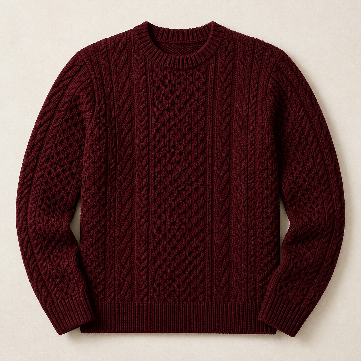 Men's Cotton Fisherman Textured Knit Sweaters