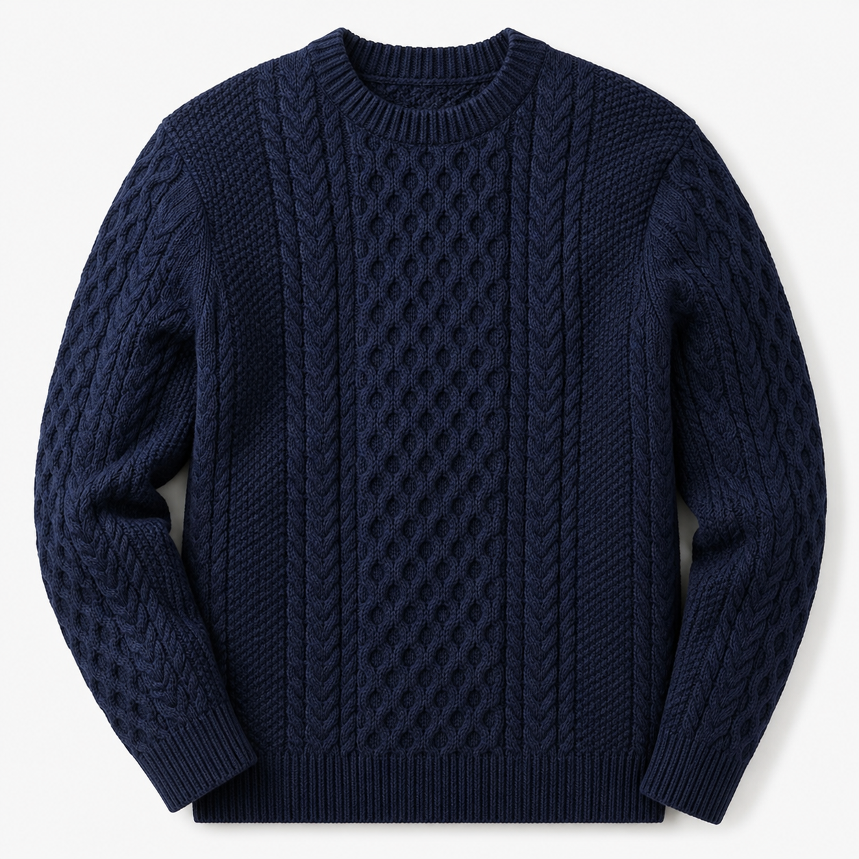Men's Cotton Fisherman Textured Knit Sweaters
